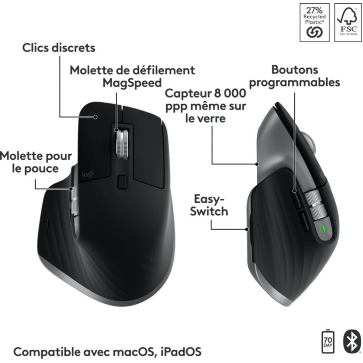 Clavier + Souris LOGITECH MX Keys S Combo for Mac