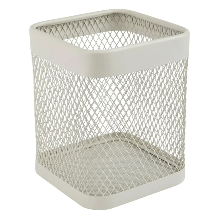 Pot à ustensiles "Mayaj" en métal beige