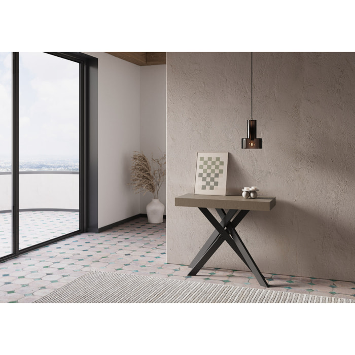 Consolle allungabile 90x40/196 cm Krack Small tortora gambe antracite