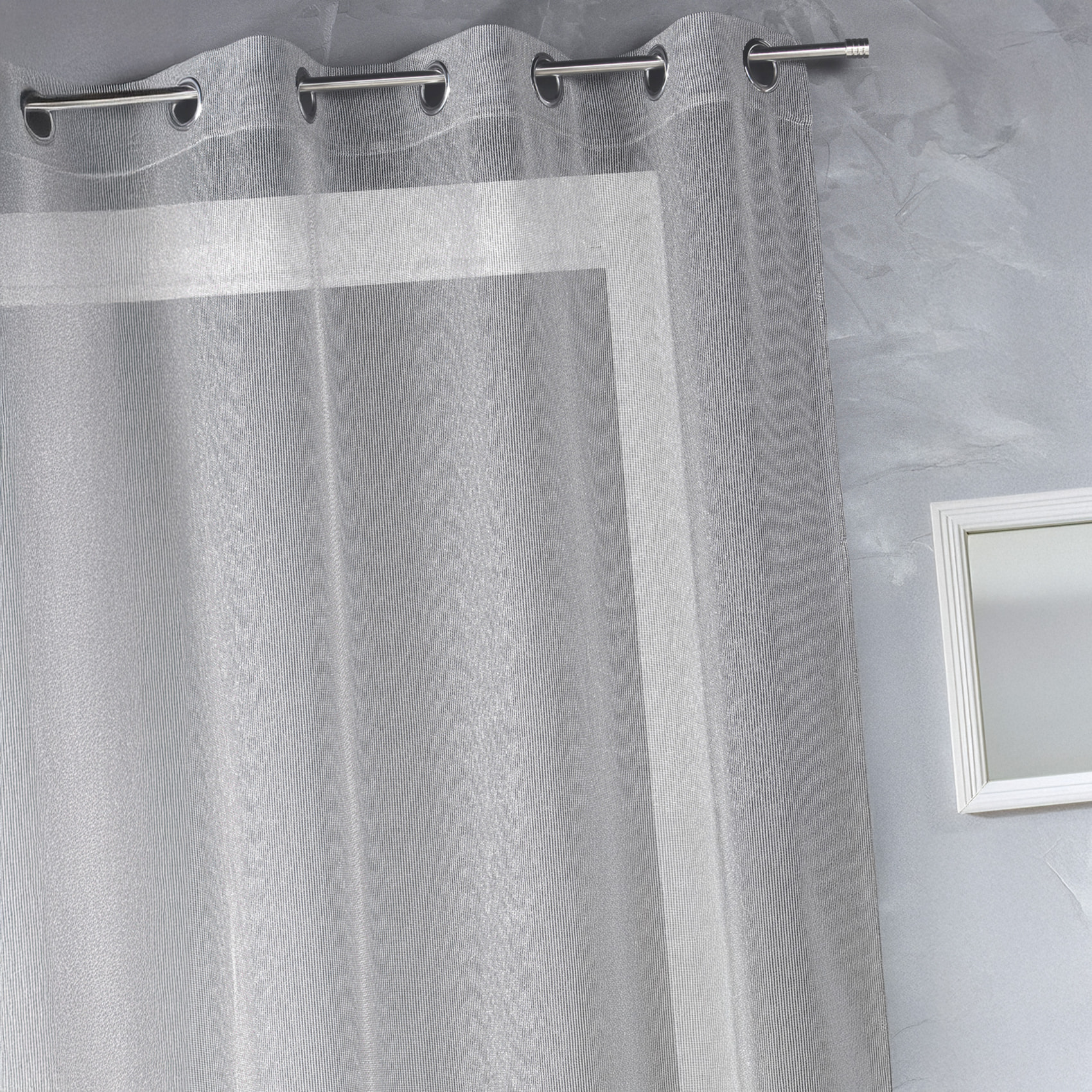 Voilage en organza fantaisie uni - Gris clair