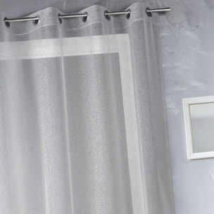 Voilage en organza fantaisie uni - Gris clair