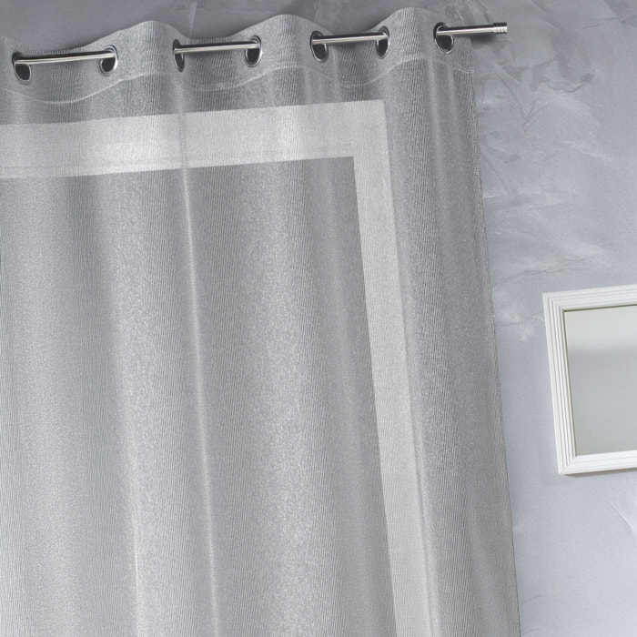 Voilage en organza fantaisie uni - Gris clair