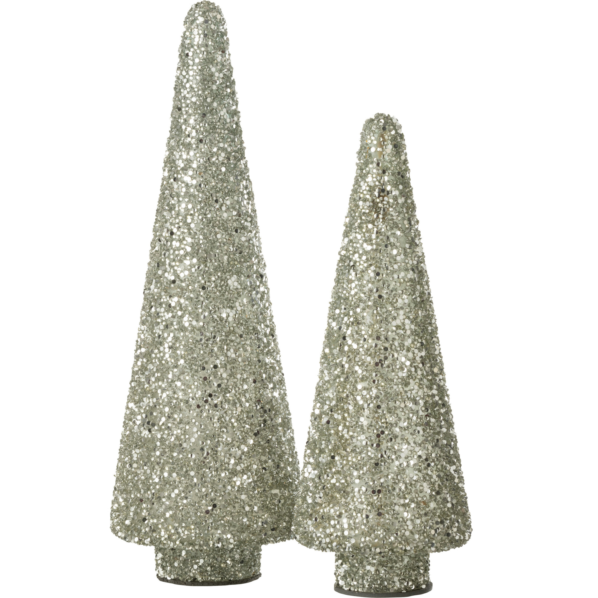 J-Line décoration Sapin De Noël Pailettes - verre - argent - large