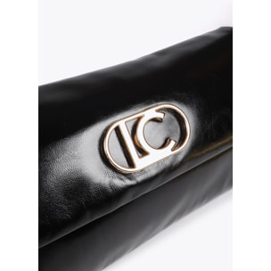 Pochette trapuntata effetto metallico con logo LC ovale