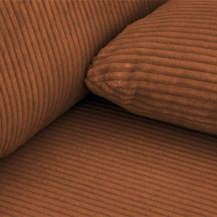 Banquette canapé d'angle droit convertible 3 places velours côtelé avec coffre NELSON