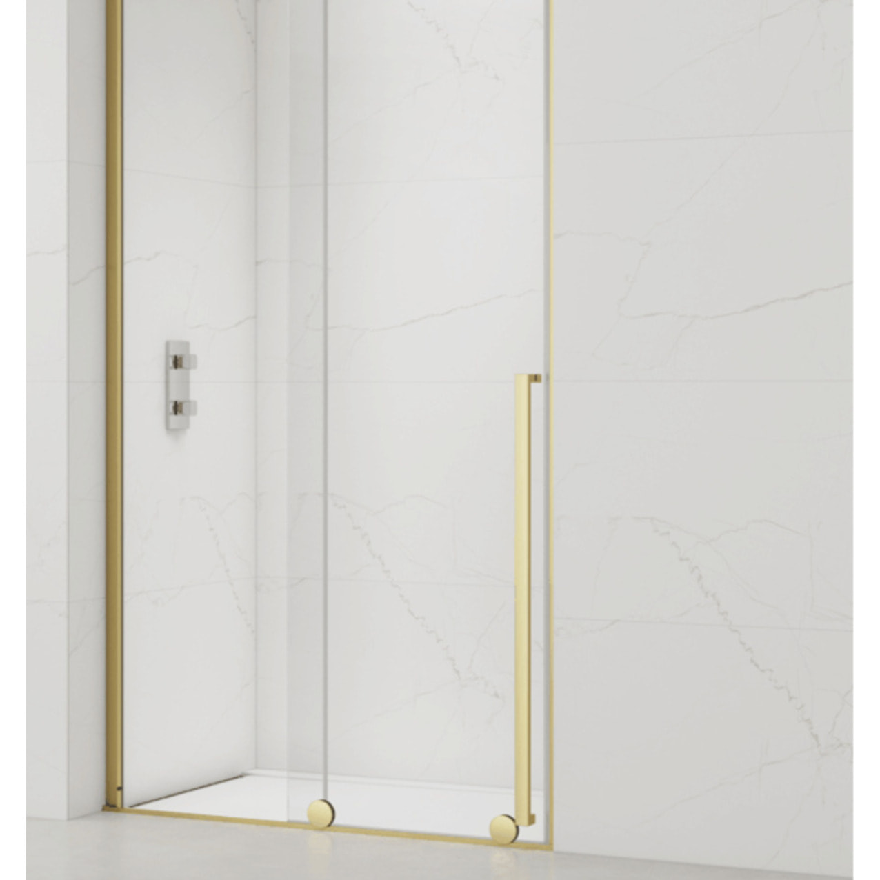 X-MOTION Porte de douche 110x200cm Coulissante, anticalcaire avec profilé Or brillant (SATBWIXM110NIKAZ)