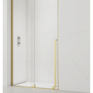 X-MOTION Porte de douche 110x200cm Coulissante, anticalcaire avec profilé Or brillant (SATBWIXM110NIKAZ)