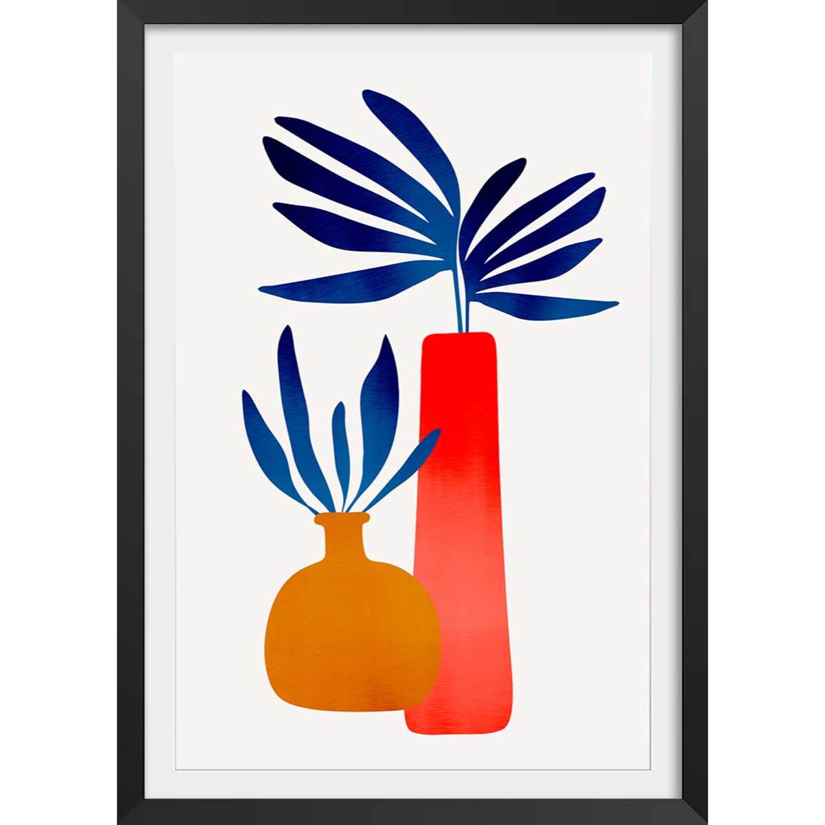 Affiche ""plante en conte de fee"" Affiche + cadre en bois - Noir