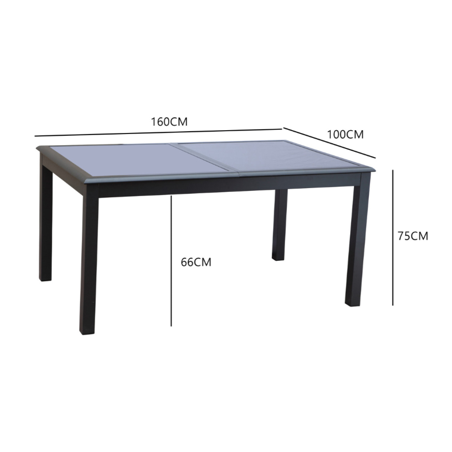 Table de jardin et 8 chaises en aluminium gris BAFFADI