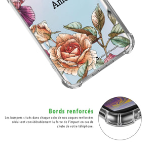 Coque Samsung Galaxy S10 anti-choc souple angles renforcés transparente Amour en fleurs La Coque Francaise