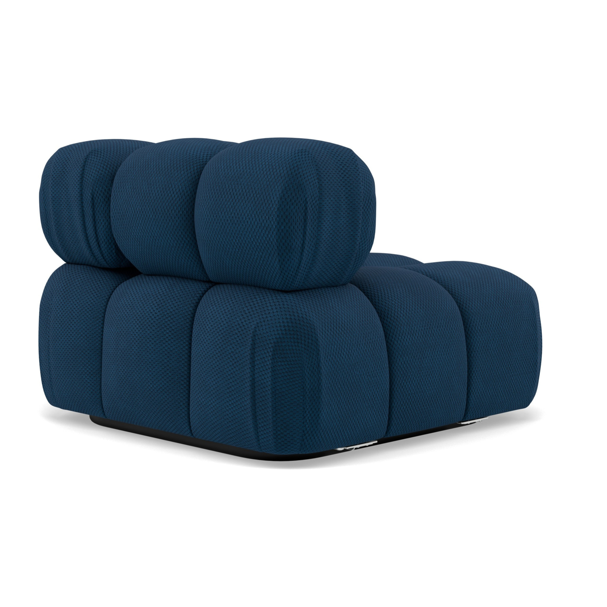 Ruby - module d'assise d'angle gauche en velours texturé - Bleu