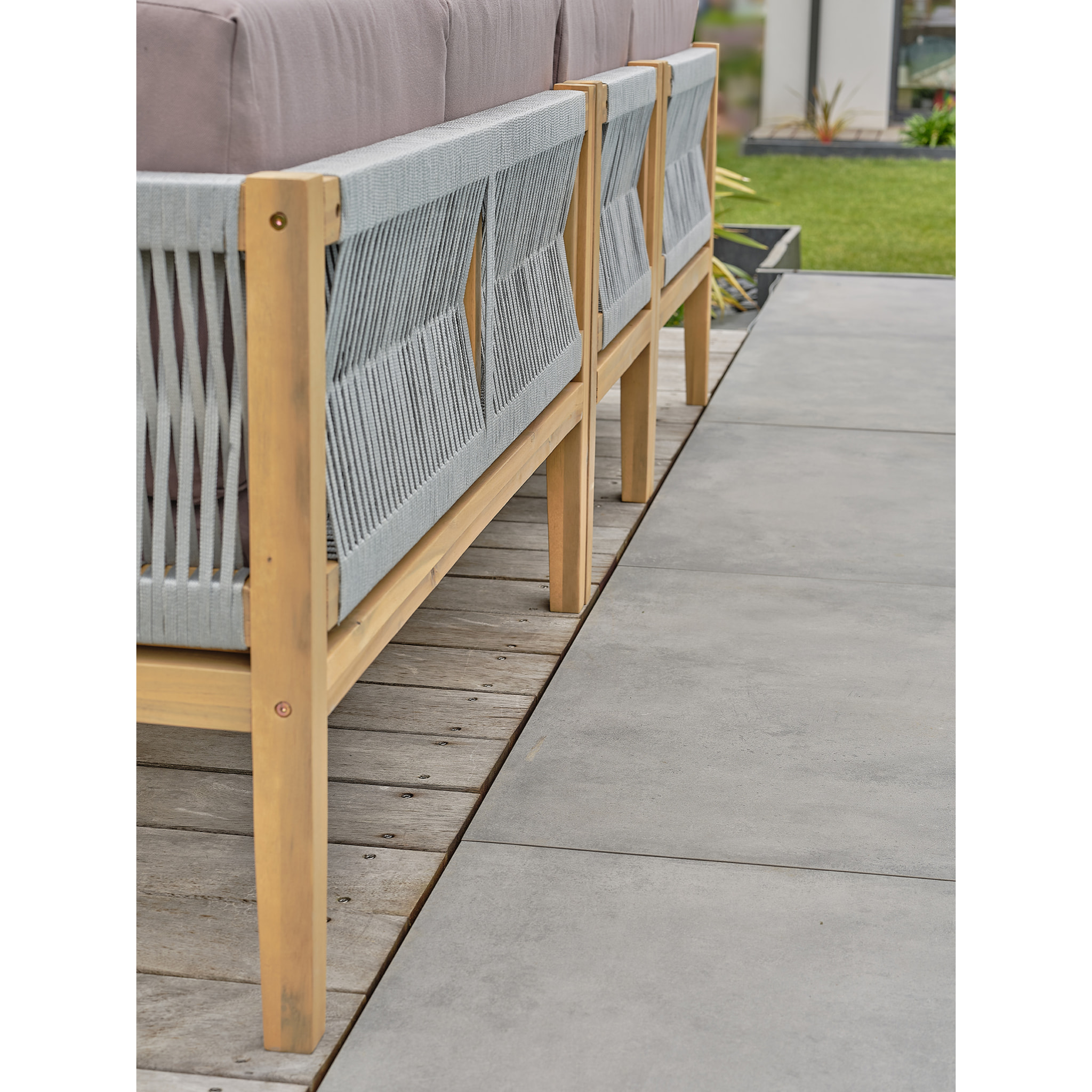 JORDA - Salon de jardin d'angle 5 places - Acacia