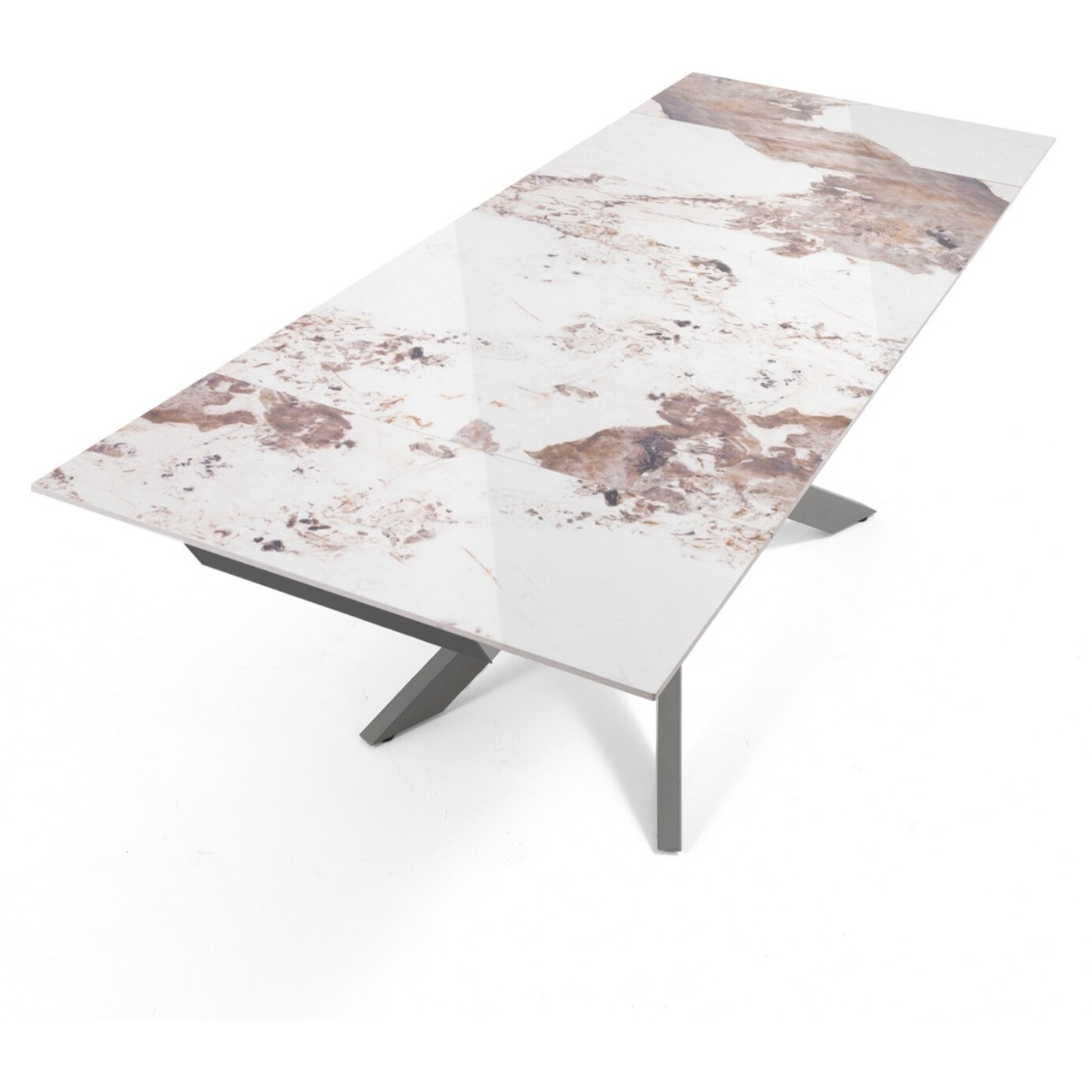 Tomasucci Table extensible MELVIN EVO 120 ONICE MARBLE - PLATINE
