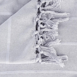 Jeté de lit coton gris souris 160x220cm
