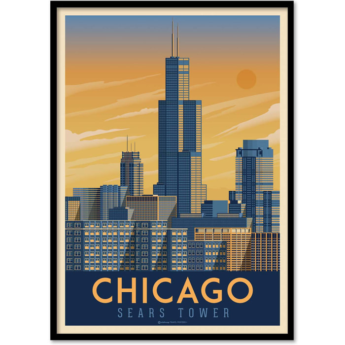 Affiche - Chicago - Olahoop Travel Posters