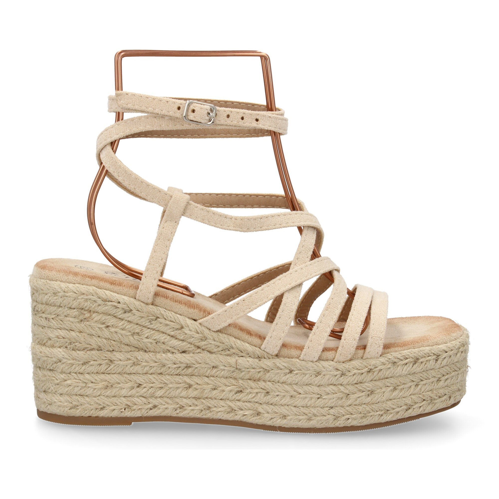 Sandalias de cuña de yute para mujer, diseño comodo y moderno con tiras cruzadas
