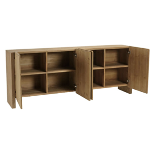 ELLA - Buffet L190 couleur naturelle 4 portes design arrondi