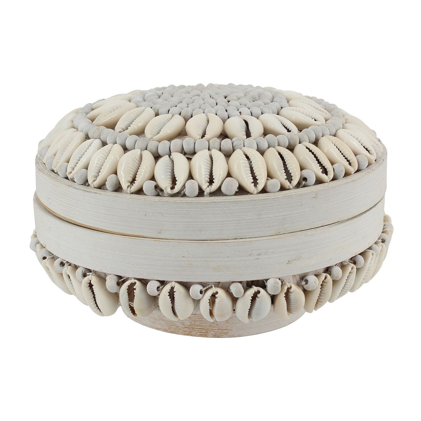Boîte en bambou et coquillages blancs KOLOA