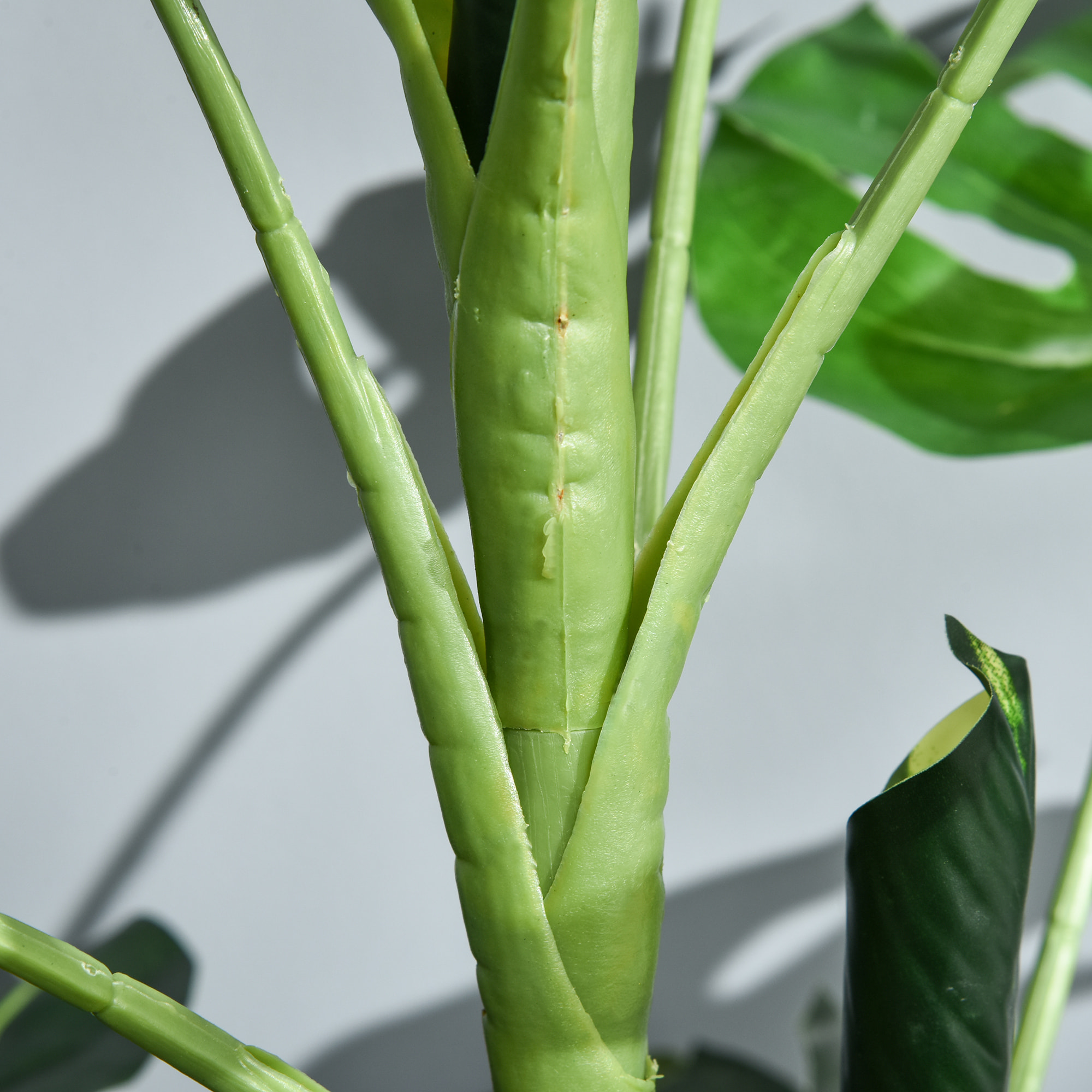 Arbre artificiel plante artificielle Monstera H. 100 cm tronc branches lichen feuilles de tortue grand réalisme pot inclus