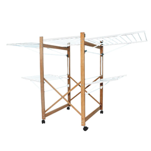 Séchoir à linge avec roulettes USHUAIA blanc 32M