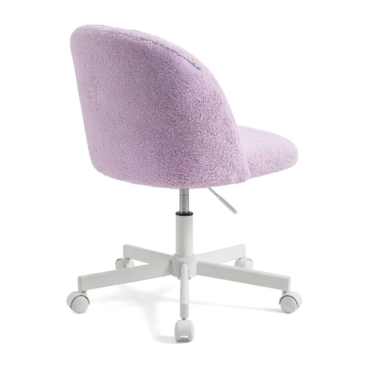 Silla de escritorio tapizada en borreguito lila claro 76-89,5 cm Candy Lila Claro