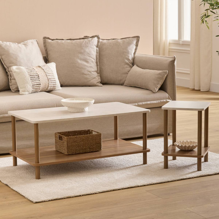 Table d'appoint Come bois et effet marbre