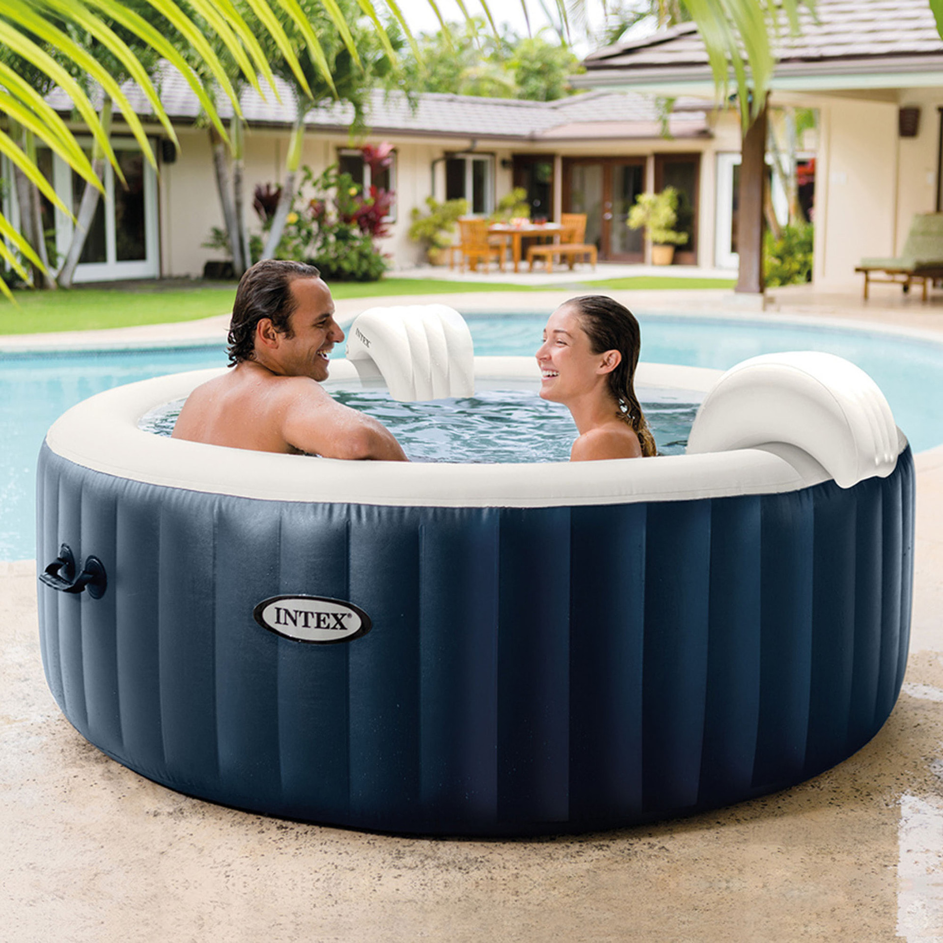 Intex PureSpa Bubble Massage Navy, 4 posti, ⌀ 196x71 cm