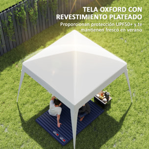 Toldo de Pérgola de Recambio 3x3m Techo de Repuesto para Carpa Plegable de Jardín de Tela Oxford con Protección UPF 50+ Impermeable Cierres de Velcro y Ganchos Elásticos Blanco