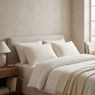 Coppia di federe in flanella 100% cotone - Crema