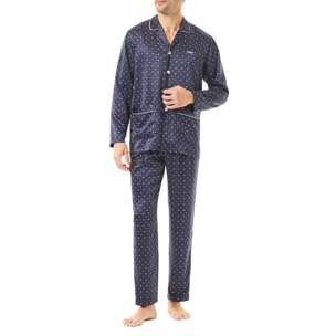 Pijama largo azul marino