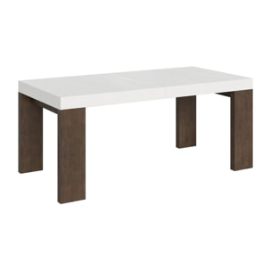 Mesa extensible 90x180/440 cm Roxell Mix tapa Fresno Blanco patas Nogal