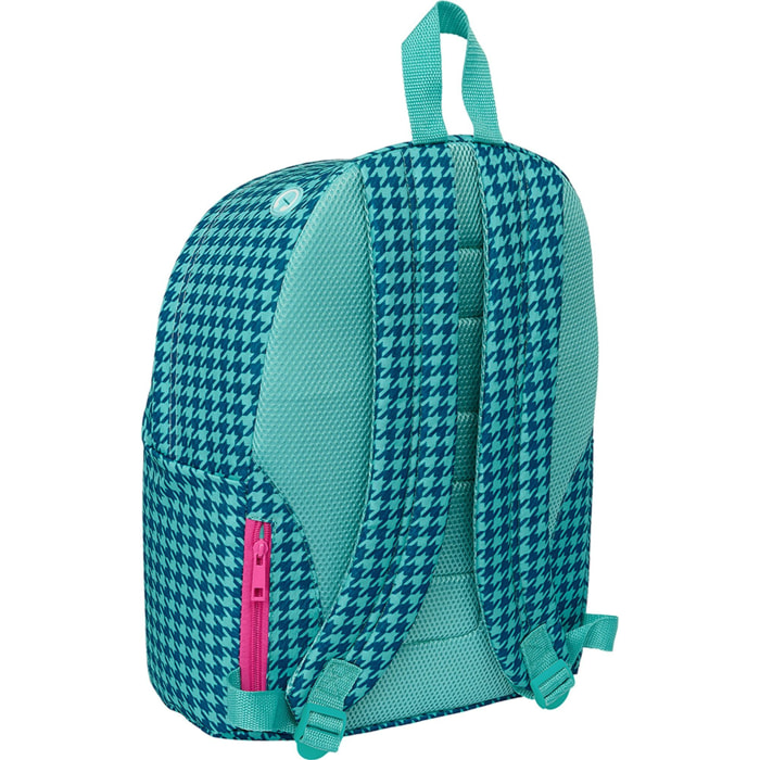 Mochila grande ordenador "pata de gallo verde"