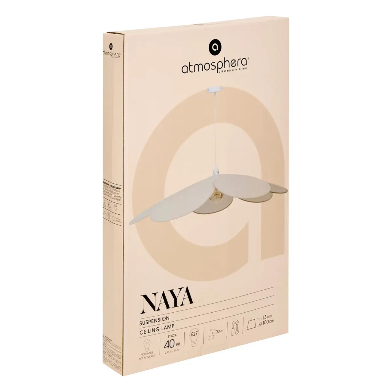 Suspension pétales "Naya" beige D100cm