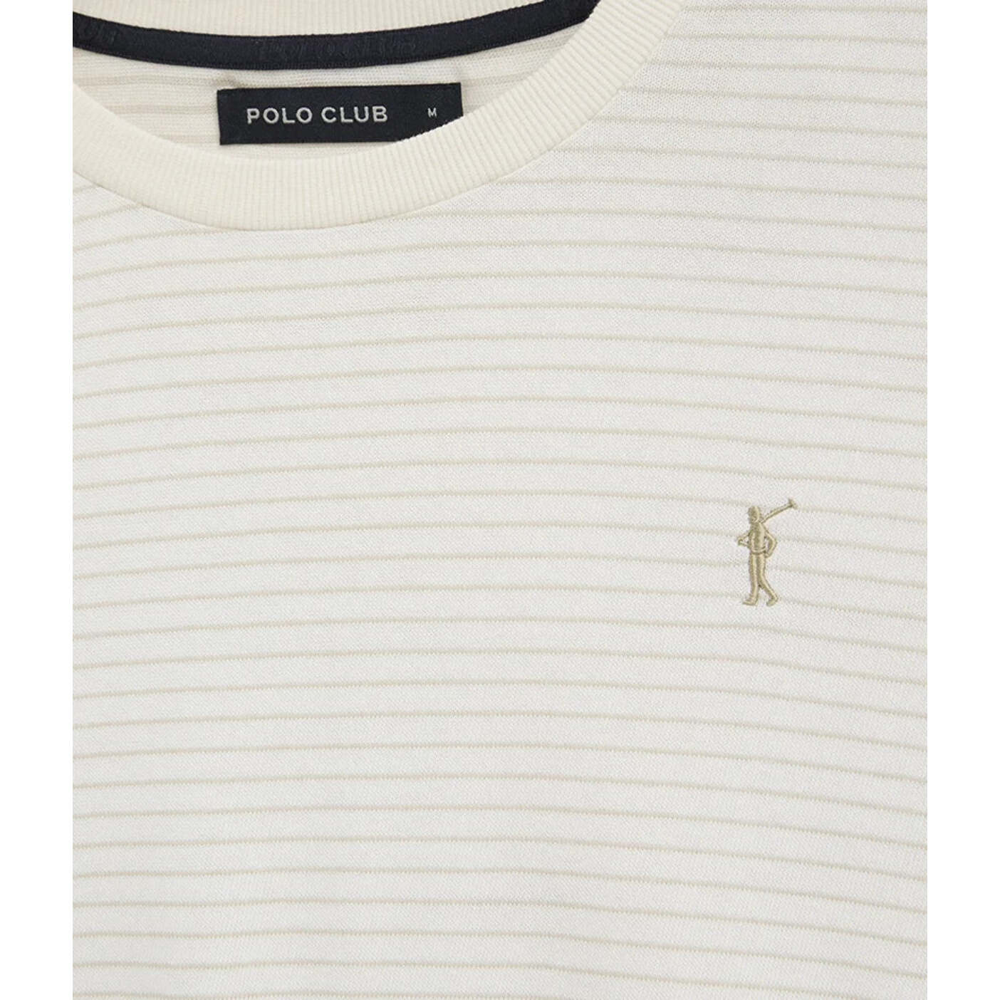 Maglietta a righe ecrù e beige a maniche lunghe con ricamo Rigby Go