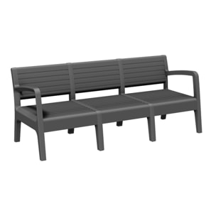 Banco de jardín miami tres plazas grafito