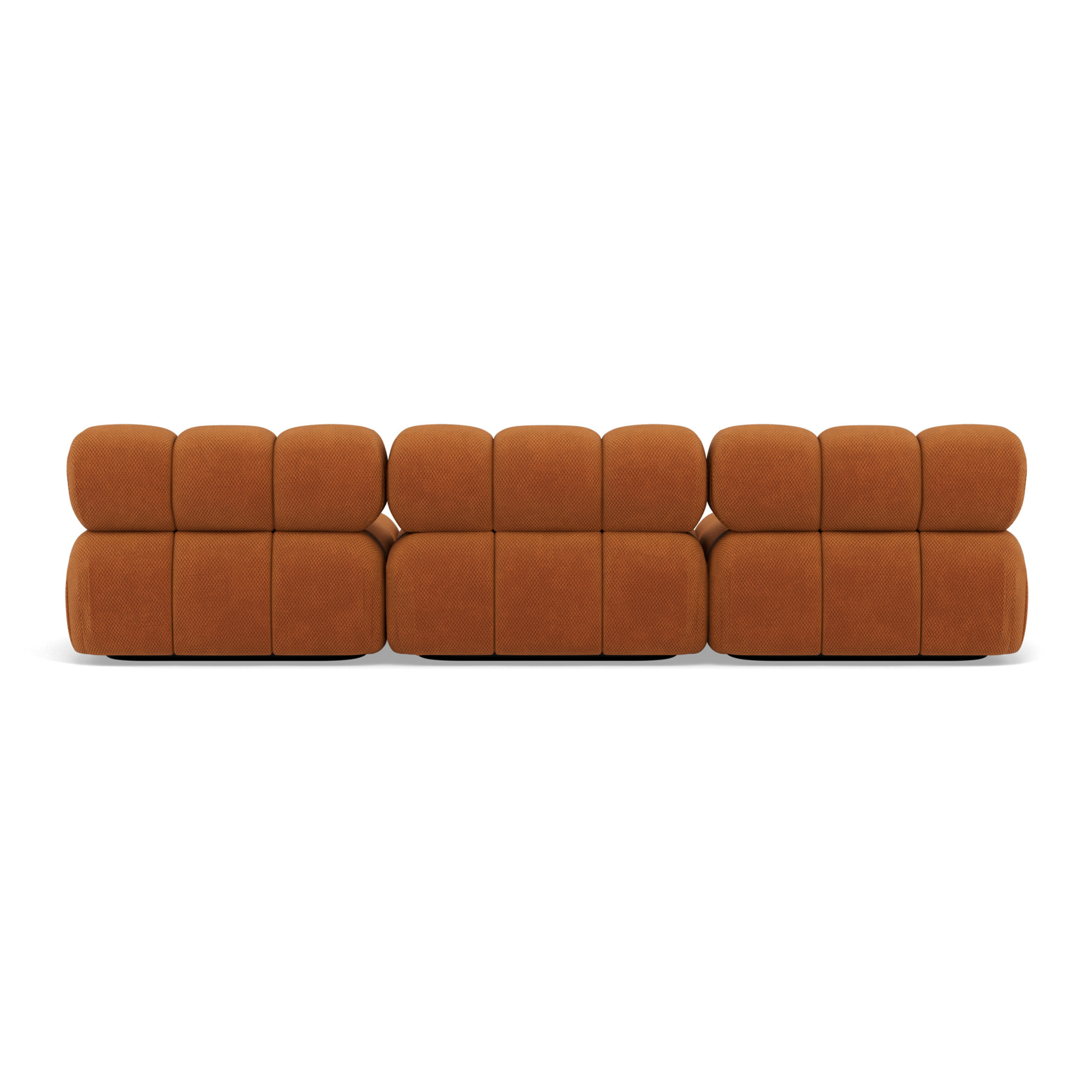 Ruby - canapé droit modulable 3 places en velours texturé - Terracotta