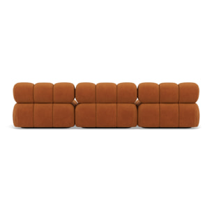 Ruby - canapé droit modulable 3 places en velours texturé - Terracotta