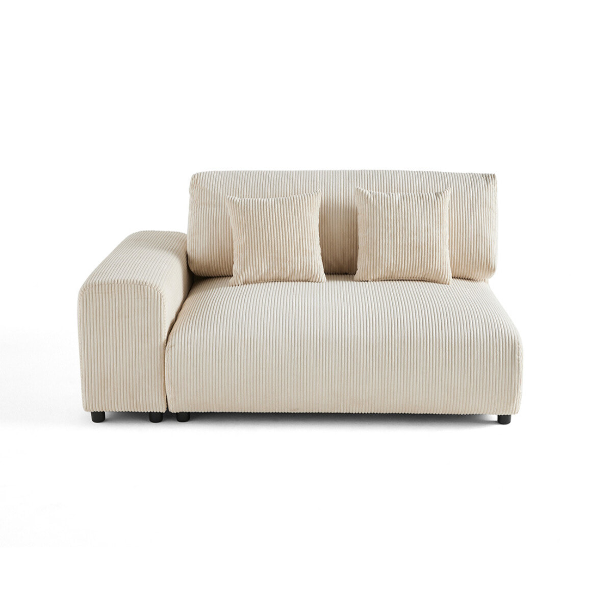 Garance - module d'assise 2 places avec accoudoir gauche - en velours côtelé - Beige