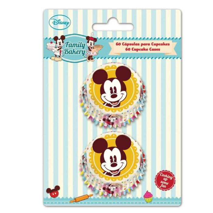 Set di 60 Pirottini per Mini Cupcakes Mickey Mouse Family Disney Cake Design unisex Disney Cake Design