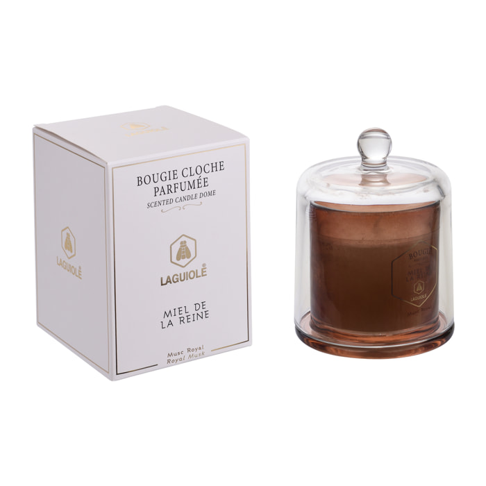 Bougie parfumée au miel et musc blanc - en verre marron - 145g