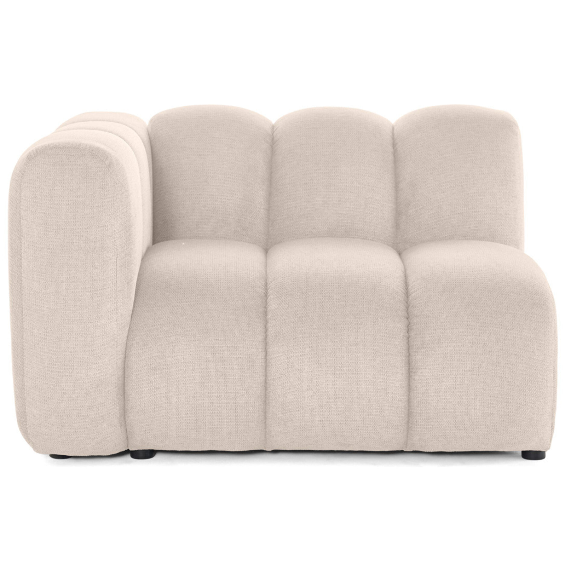 Debbie - module d'assise gauche en tissu texturé - Beige