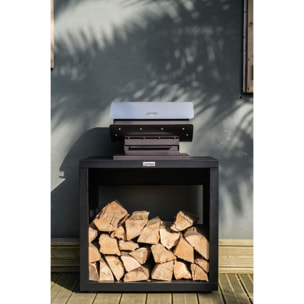 LE MARQUIER - Meuble Barbecue Ouvert, 80 X 55 cm Noir