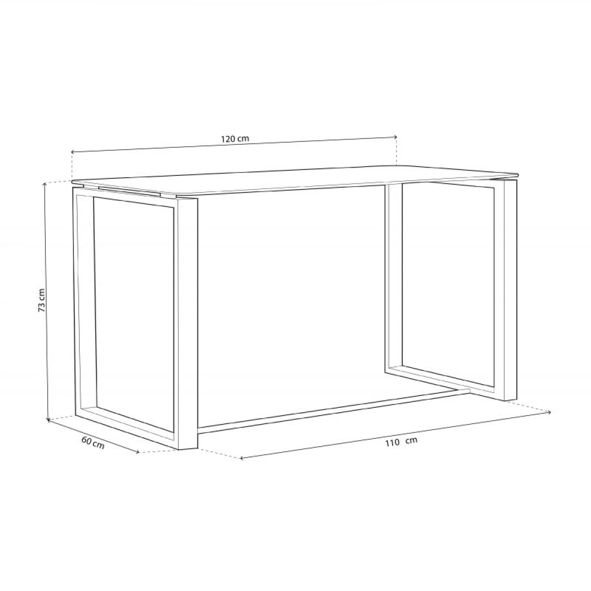 Mesa de escritorio Benetto XL Metal cromado