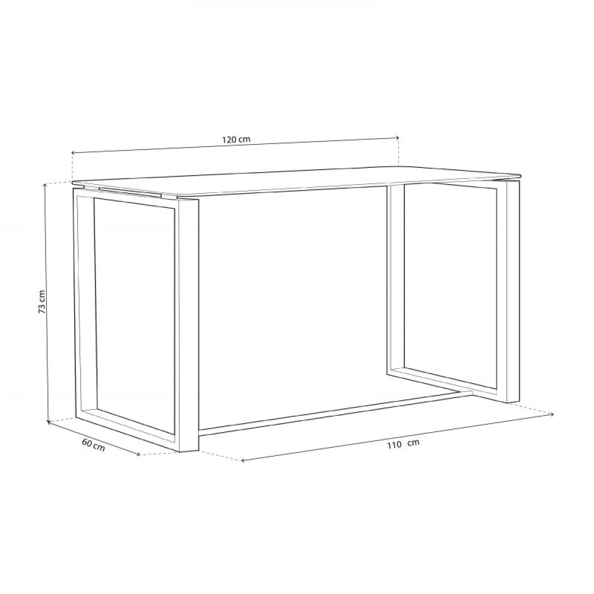 Mesa de escritorio Benetto XL Metal cromado