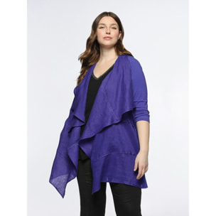 Fiorella Rubino - Blusa aperta in lino e cotone - Viola