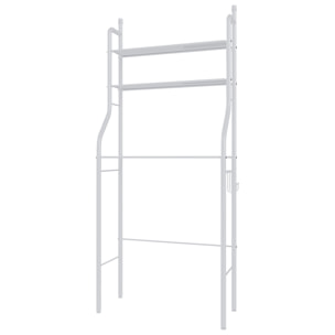 Scaffale Bagno 3 Mensole Ripiano Superiore Mobile Sopra Lavatrice Lavanderia Salvaspazio Ripiani Organizer Da Parete In Metallo 152x65x25 Cm Bianco