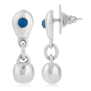 Pendientes plata cristal de Swarovski azul