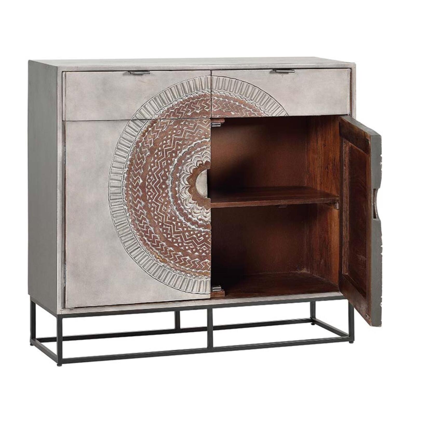 Consola - madera de mango y metal - 90x100x32cm