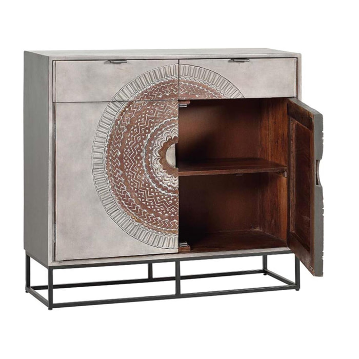 Consola - madera de mango y metal - 90x100x32cm