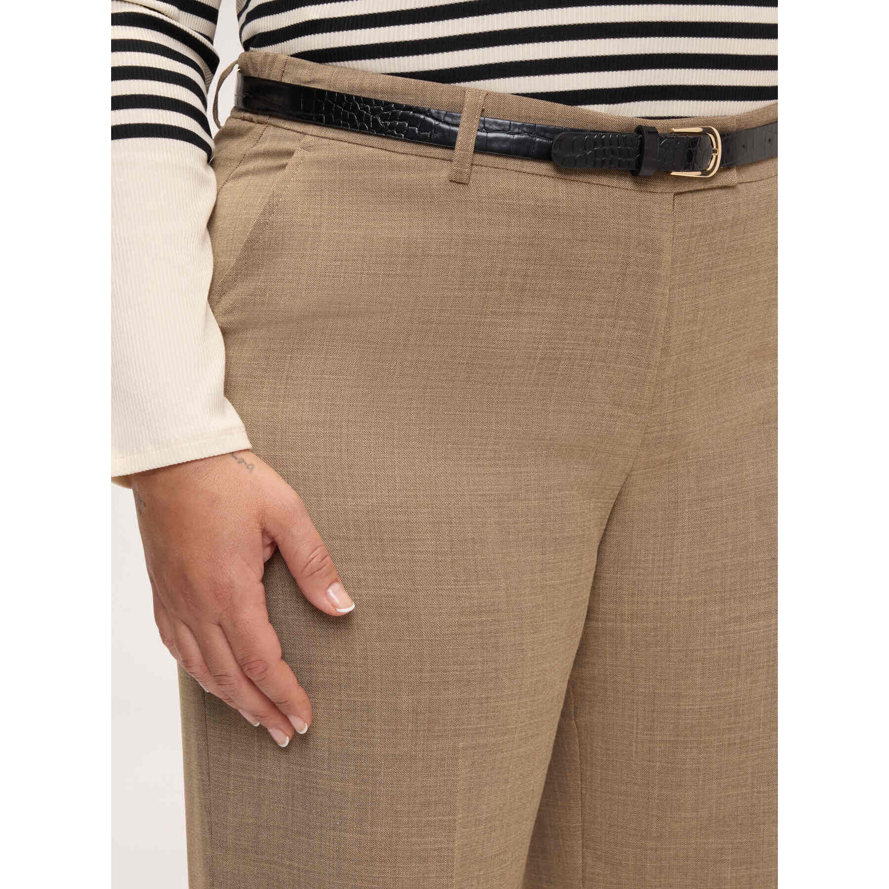 Fiorella Rubino - Pantaloni Wide Leg con cintura - Beige